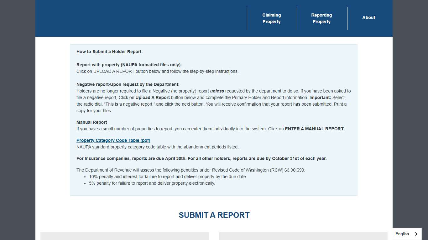 WA Unclaimed Property